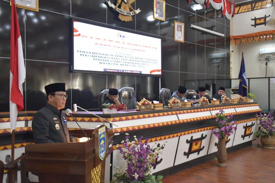 DPRD Metro menggelar rapat paripurna penyampaian rekomendasi atas LKPJ Walikota tahun anggran 2022