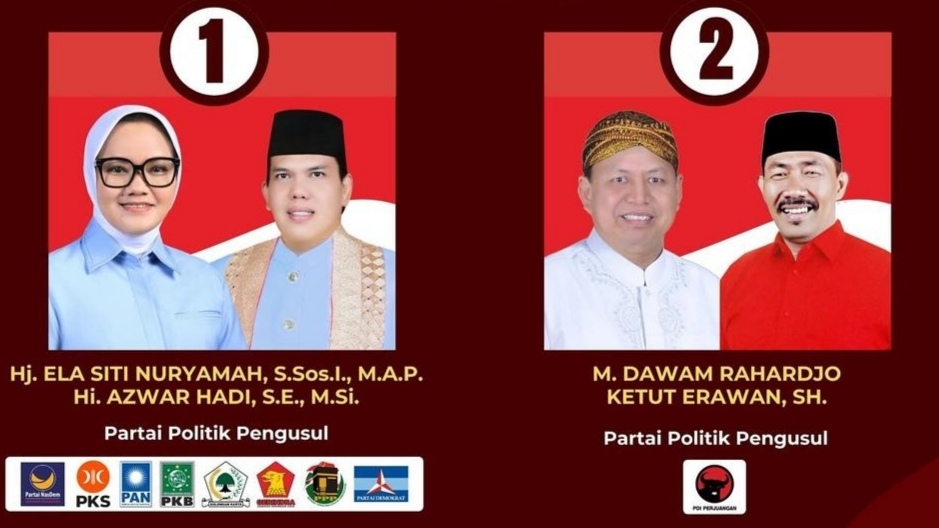 Survei Pilkada Lampung Timur, Sokongan Besar Koalisi, Ela - Azwar 56,60 Persen, Dawam - Ketut 41,40 Persen