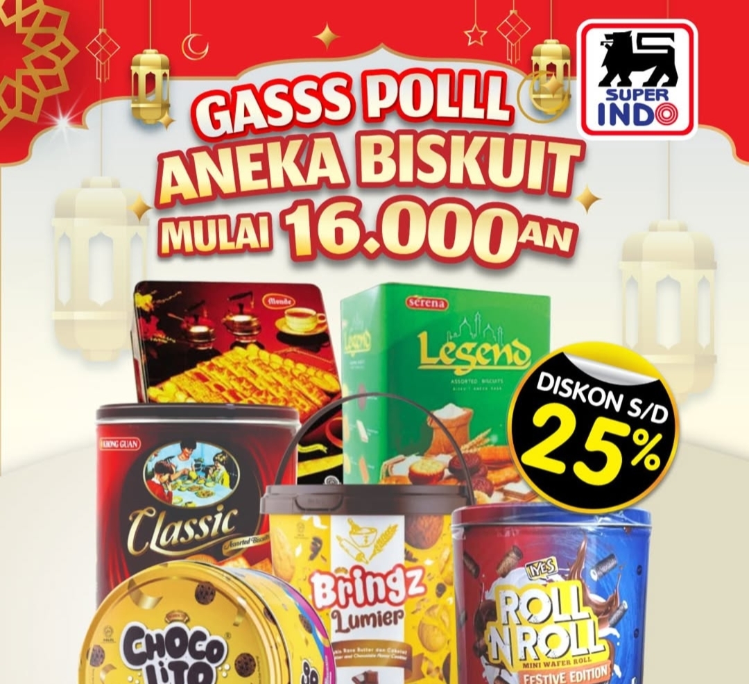 Gaspol, Aneka Biskuit dan Wafer Promo Superindo 25 persen Mulai Rp 16 ribuan