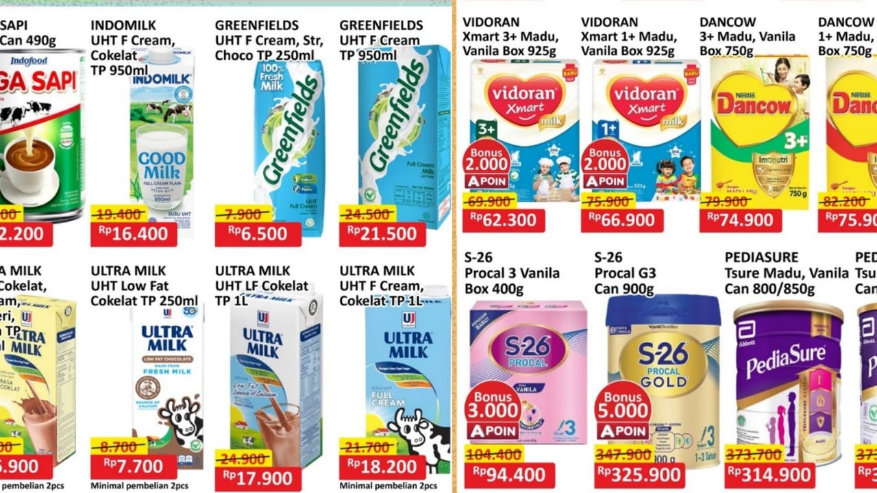 Borong Produk Susu Murah Dalam Promo Alfamart, Harga Untung Penyelamat Tanggal Tua