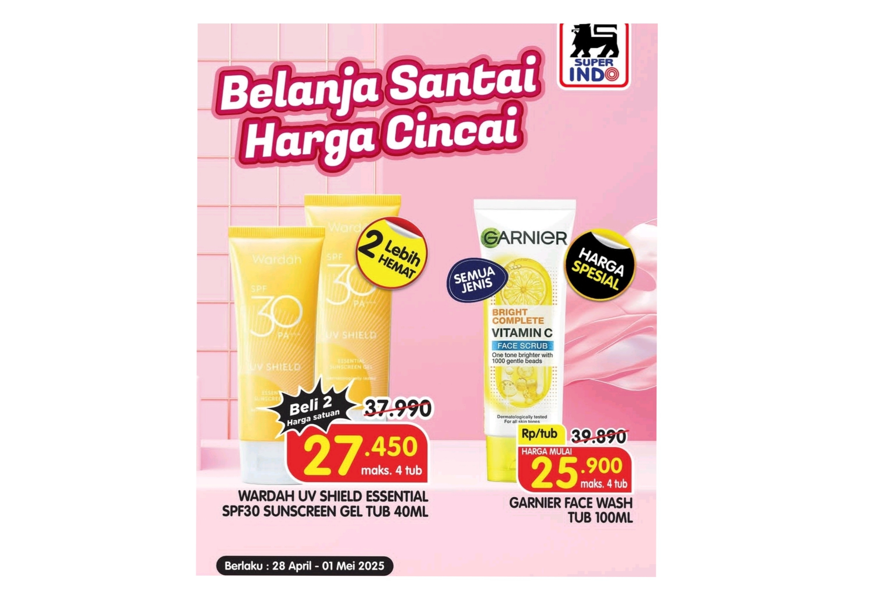 Belanja Santai Harga Cincai Superindo, Ada Harga Spesial Face Wash Skincare sampai Deterjen