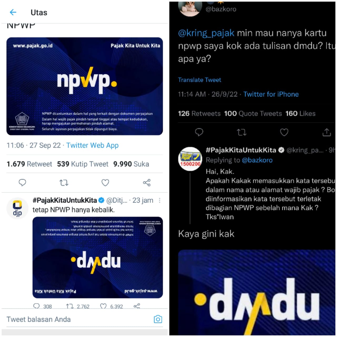 Bikin Ngakak, Warganet Tanyakan Kartu NPWP yang Terbalik ke Ditjen Pajak RI, Ternyata...