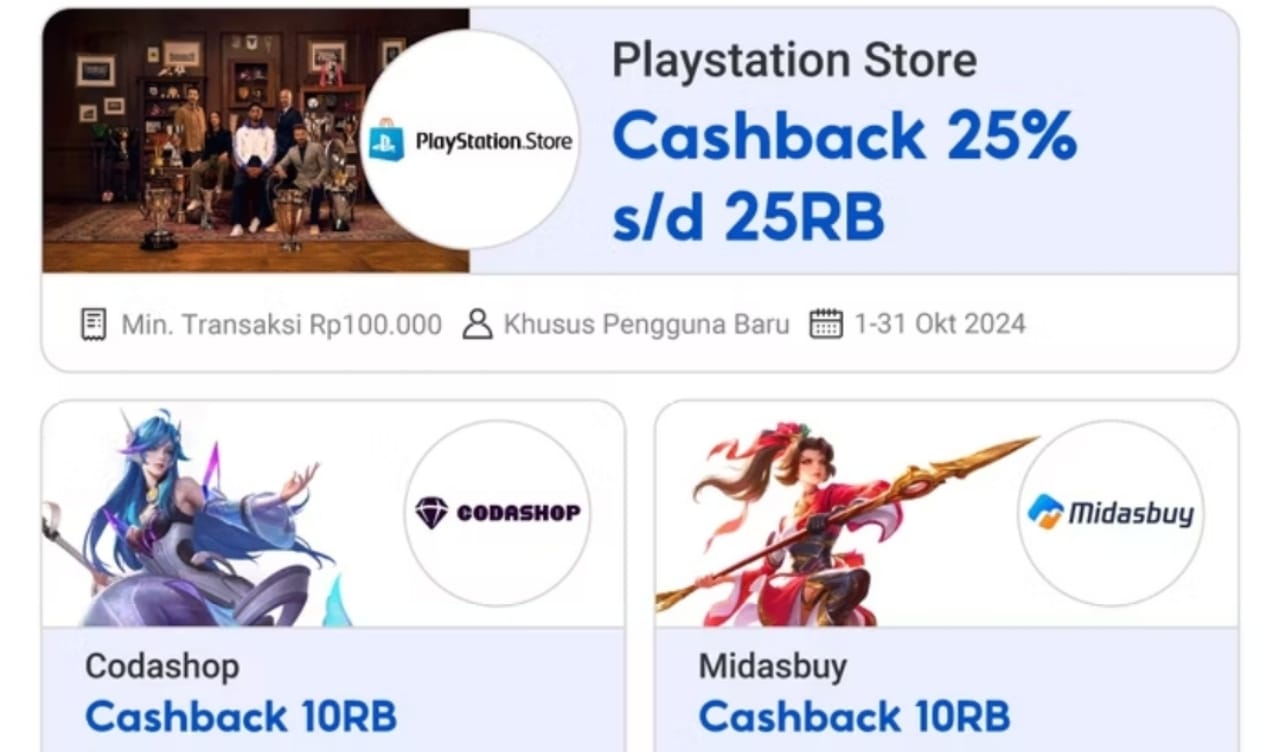 Voucher Spesial Gamers Dalam Promo ShopeePay Hari Ini, Dapatkan Cashback Hingga 25 Persen