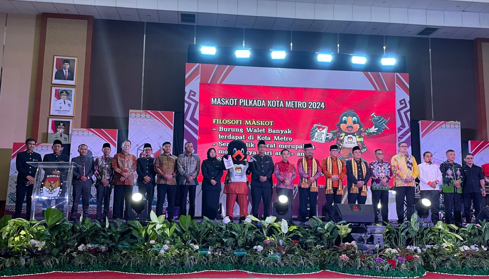 Burung Walet sebagai Maskot Pilkada Kota Metro Tahun 2024