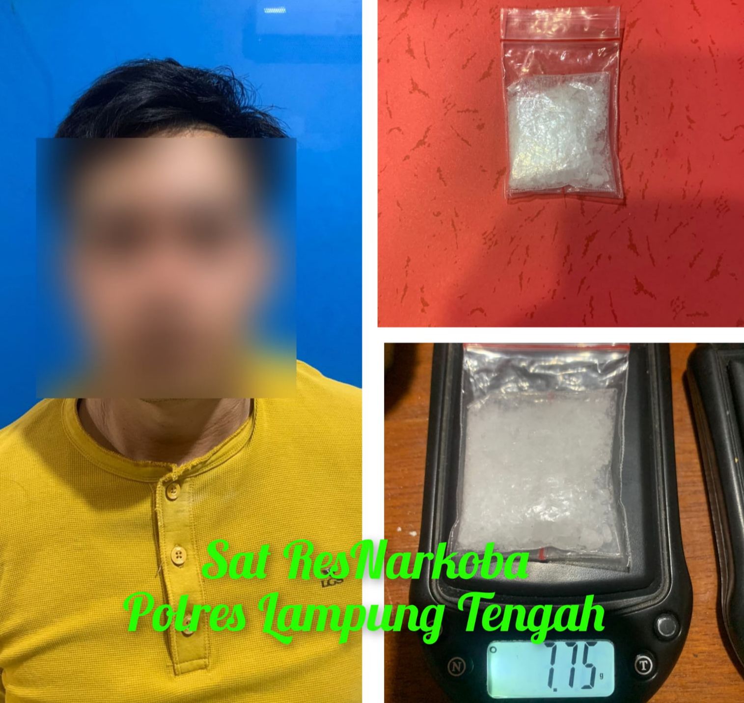 Pengedar Narkoba Ditangkap, BB SS 7,75 Gram