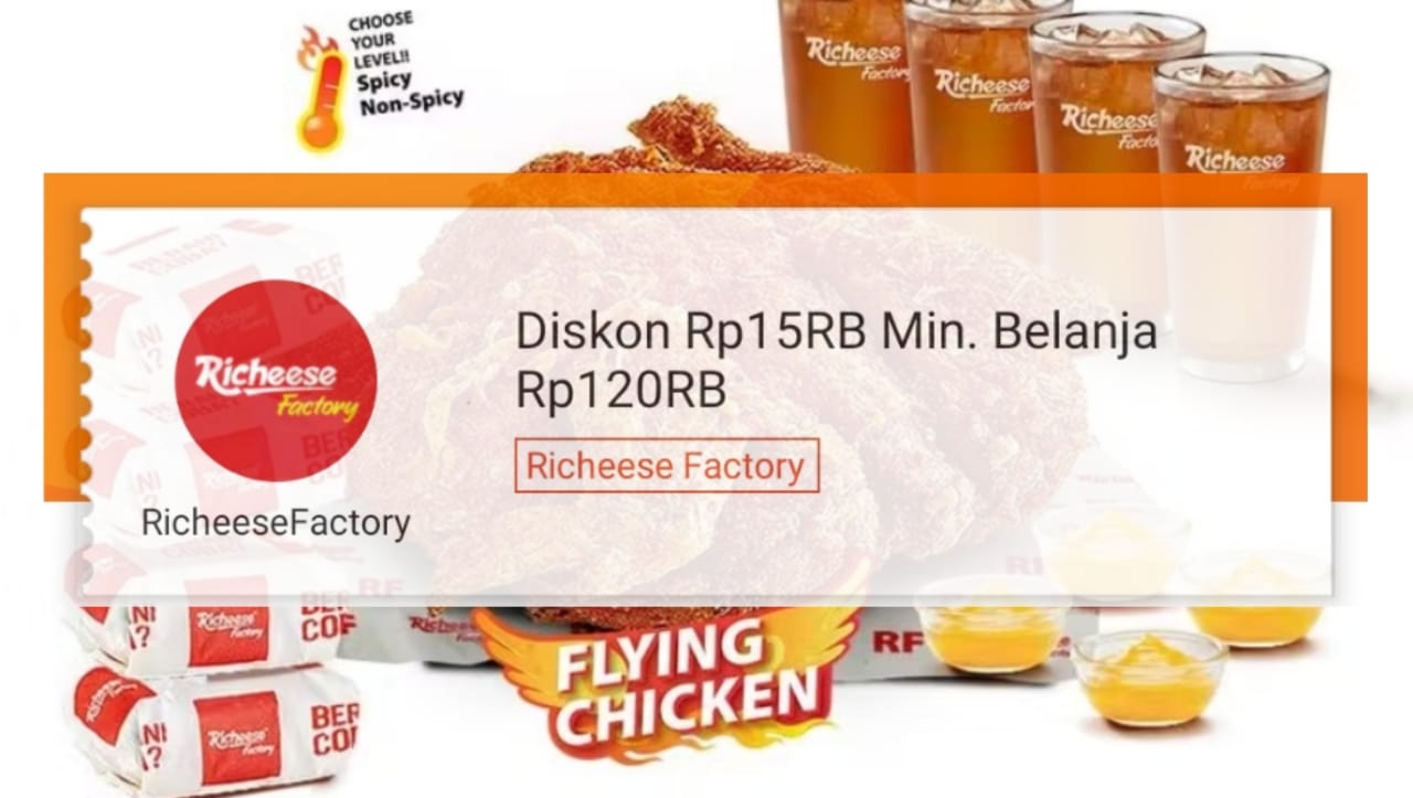 Diskon Rp15 Ribu di Richeese Factory Dengan Promo ShopeeFood, Klaim Vouchernya Sekarang!