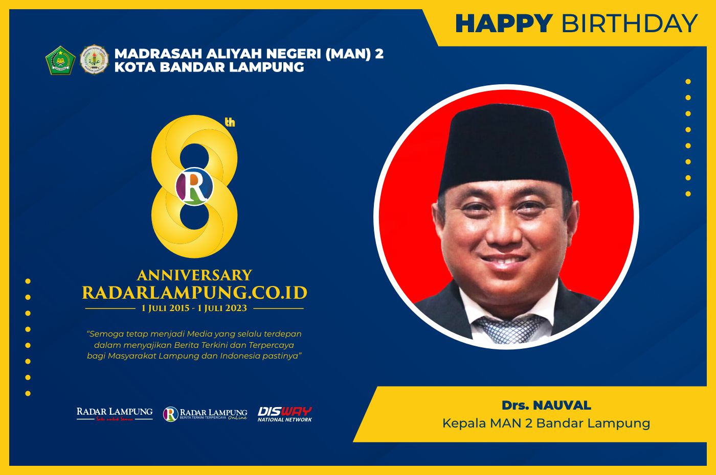 MAN 2 Kota Bandar Lampung: Selamat Milad Radar Lampung Online ke-8