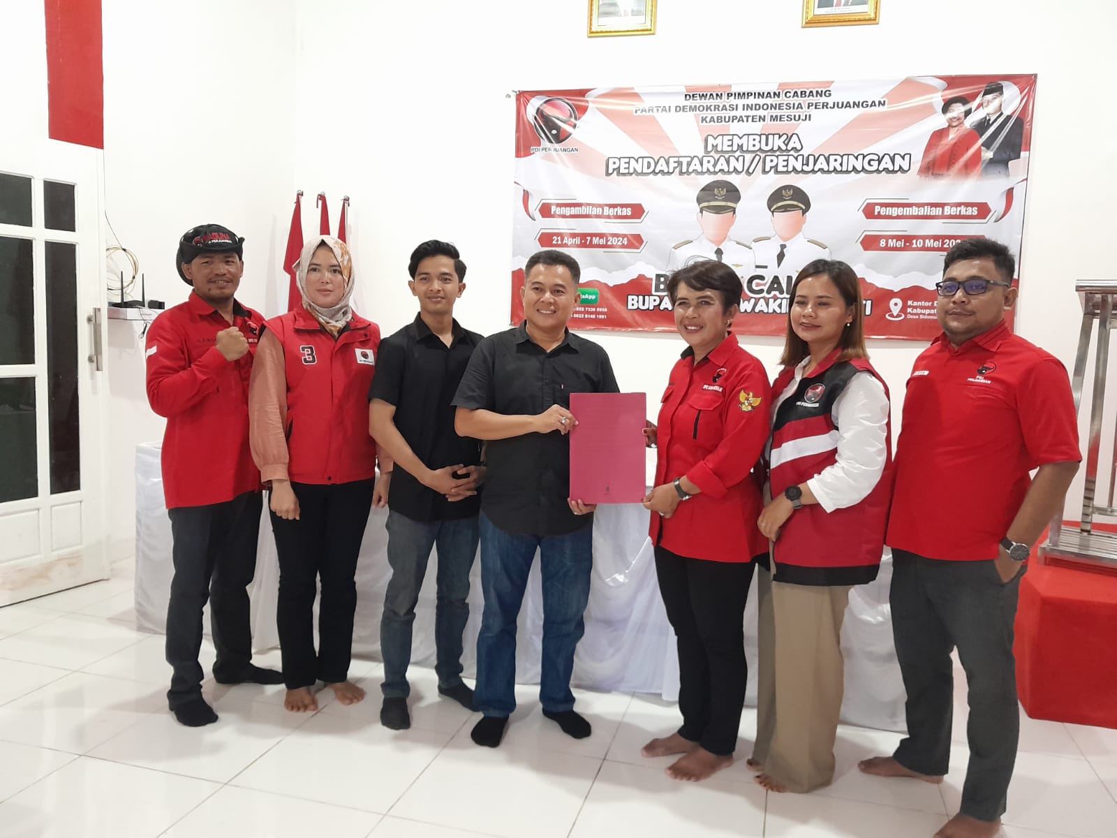 PDIP Menerima Pengembalian Berkas 7 Bacalon Kada Mesuji