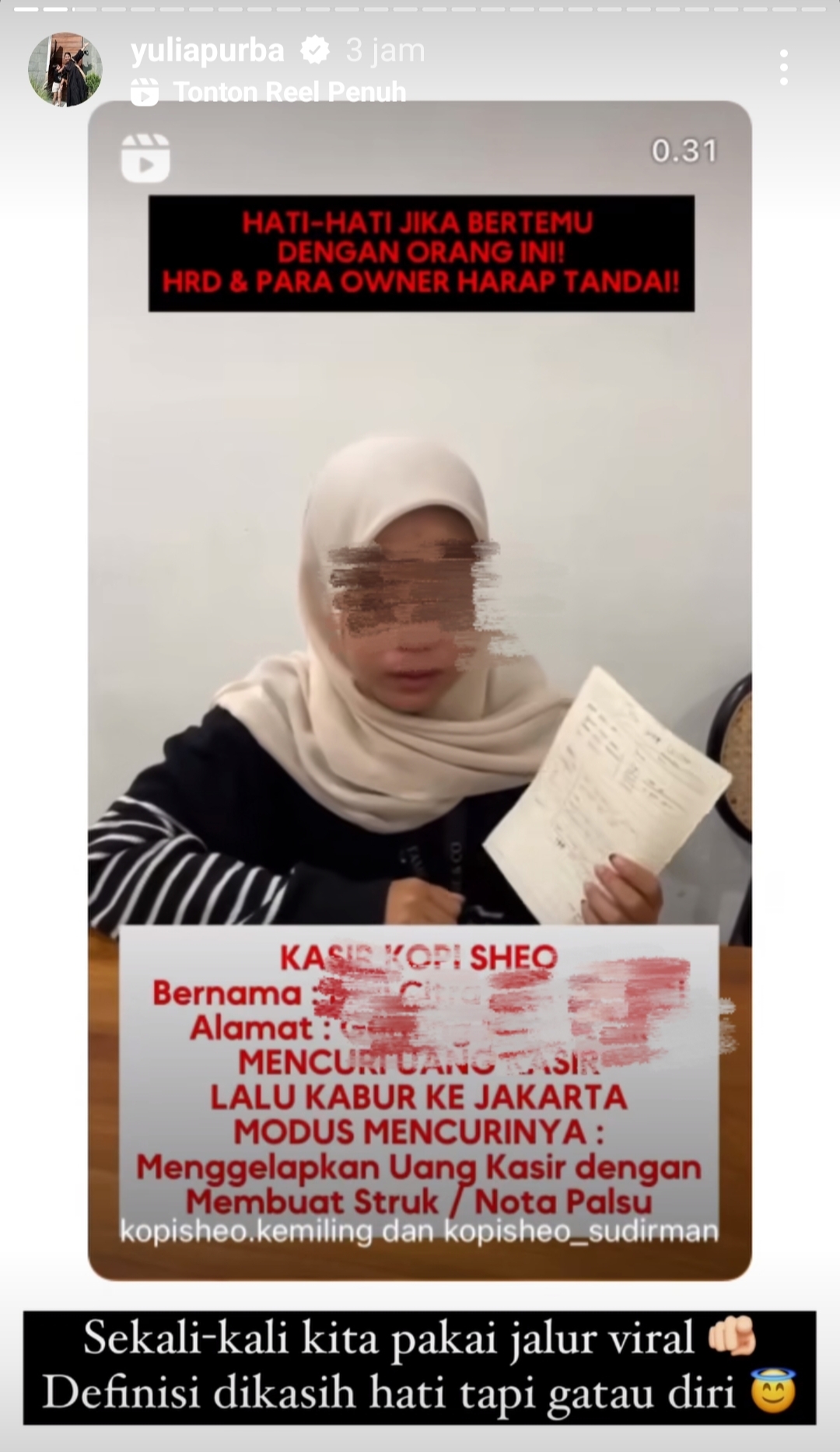 Eks Kasir Kopi Sheo Diduga Gelapkan Uang Perusahaan Belasan Juta