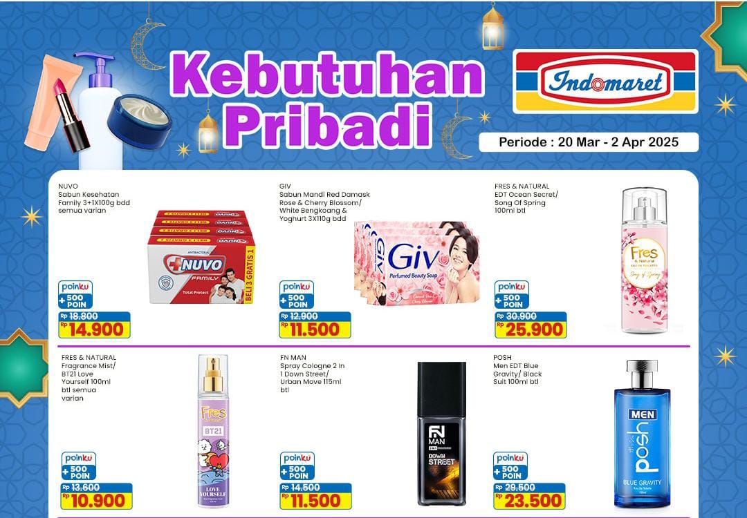 Promo Indomaret Persiapan Kebutuhan Pribadi, Sambut Hari Raya Makin Hemat Lewat Diskon Rp 10 Ribu