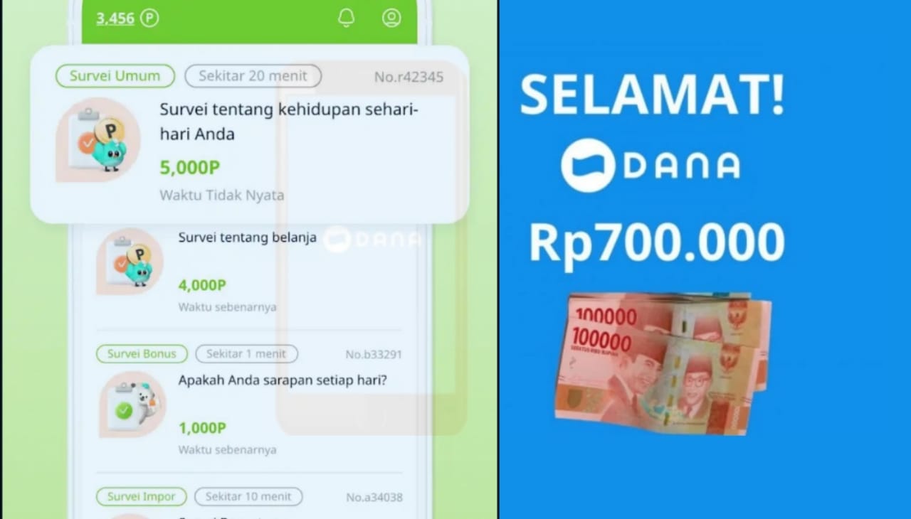 Saldo DANA Gratis Dari Isi Survey Sambil Rebahan, Ini Aplikasi Penghasil Uang yang Digunakan