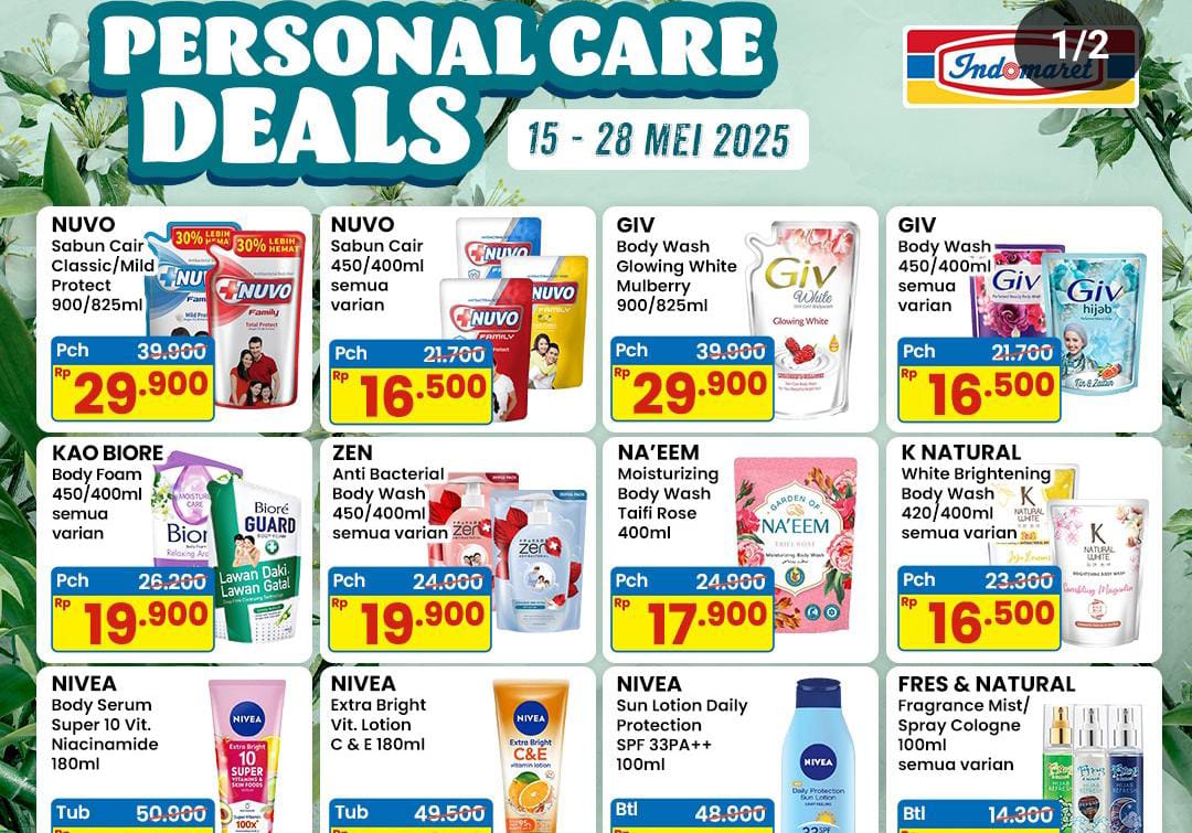 Promo Personal Care Indomaret Spesial Paket Glowing, Cek Produk Diskon Hari Ini
