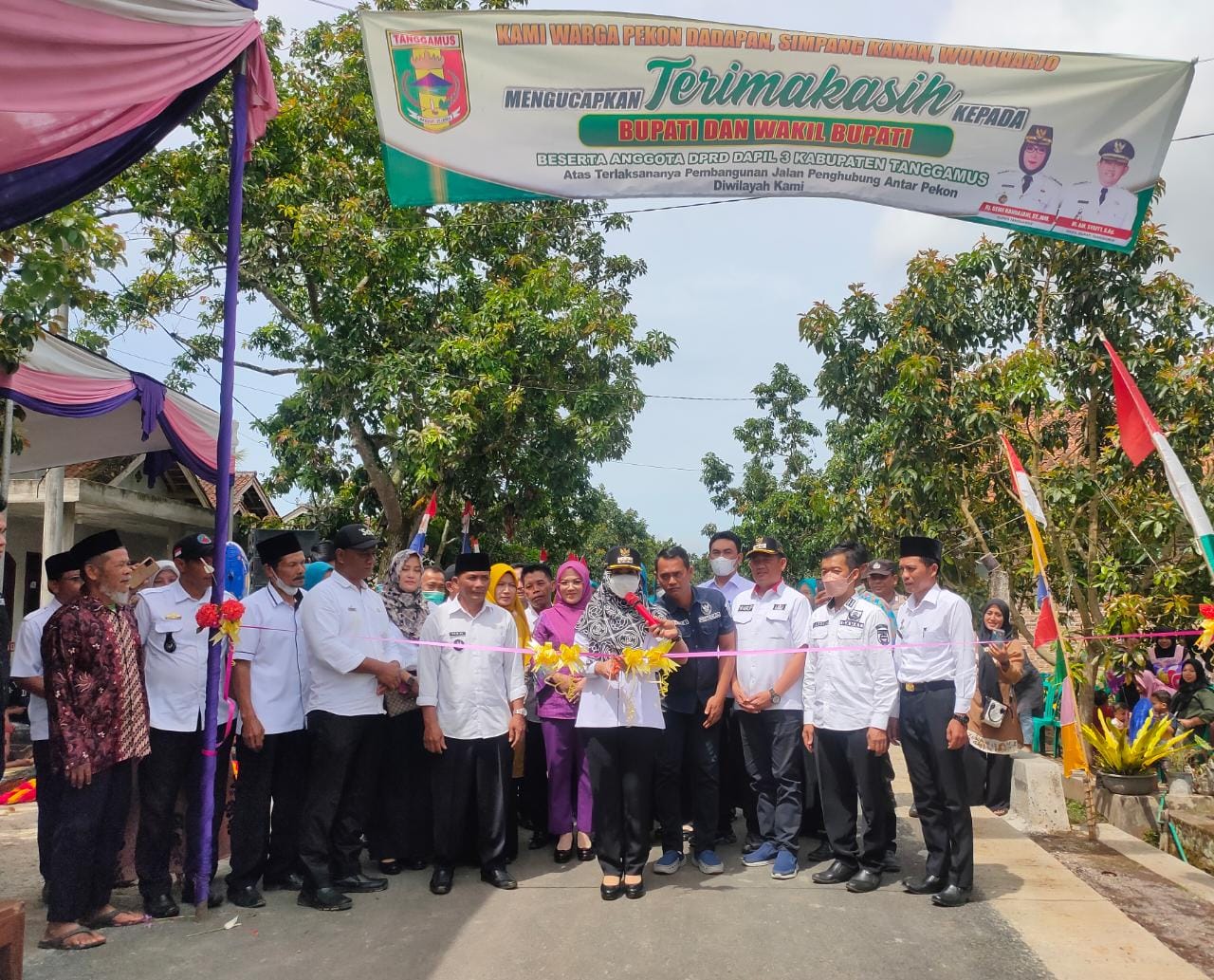 Horee.. Jalan Penghubung Tiga Pekon di Kecamatan Sumberejo Tanggamus Diresmikan