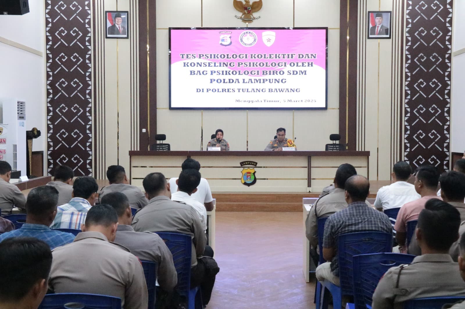Jadi Syarat Pegang Senpi Organik, Puluhan Polisi Tulang Bawang Tes Psikologi