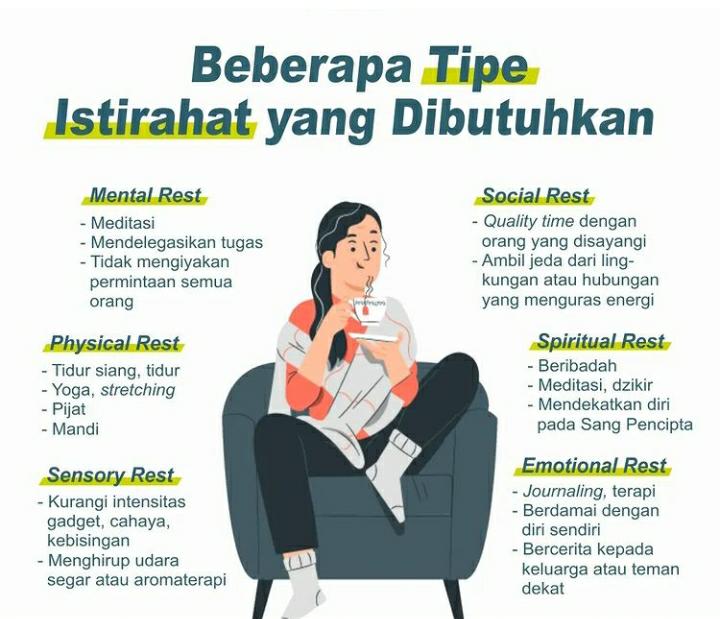 Tipe-tipe Istirahat yang Dibutuhkan Tubuh Setiap Orang