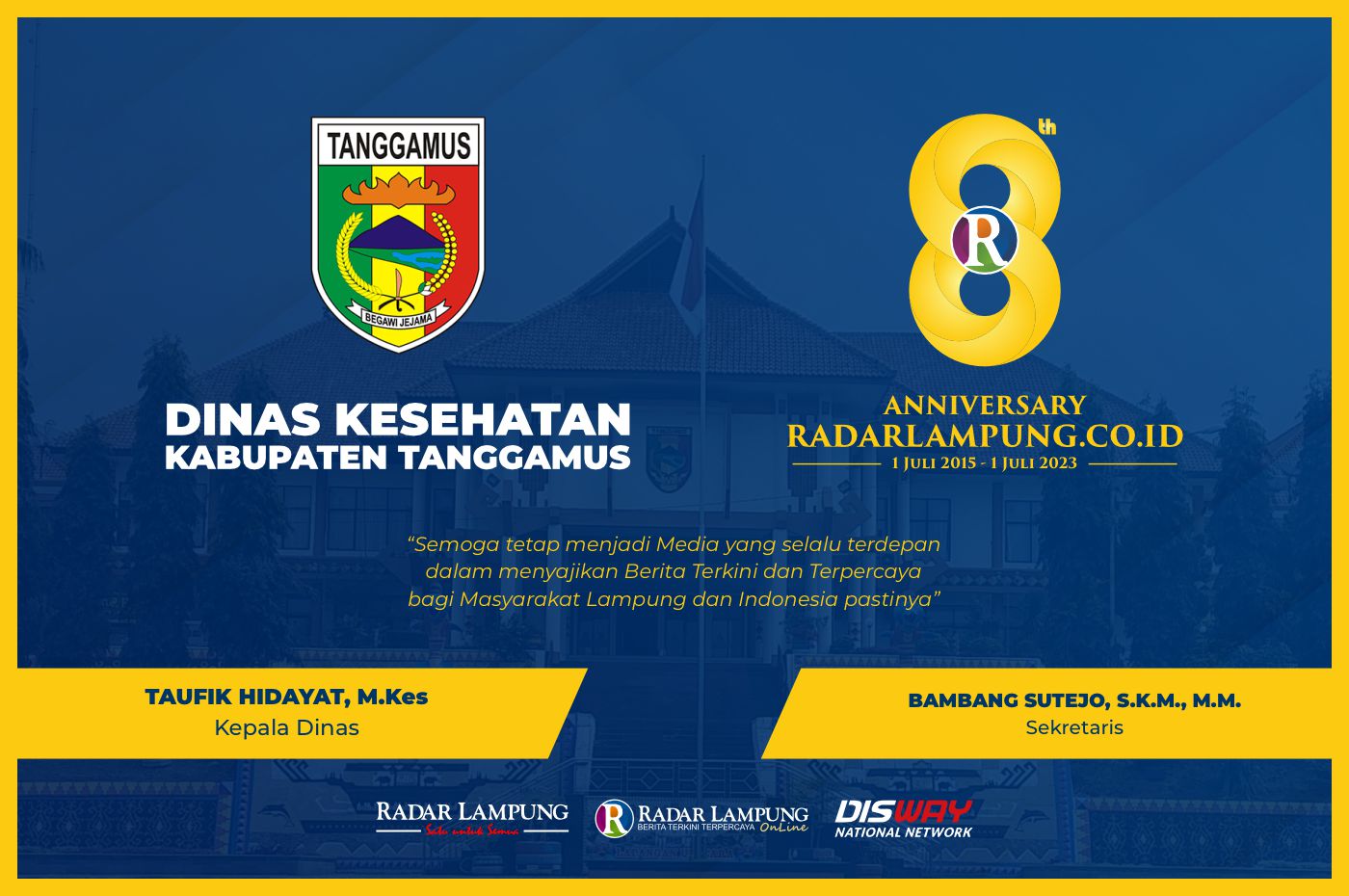Dinas Kesehatan Kabupaten Tanggamus: Selamat Milad Radar Lampung Online ke-8