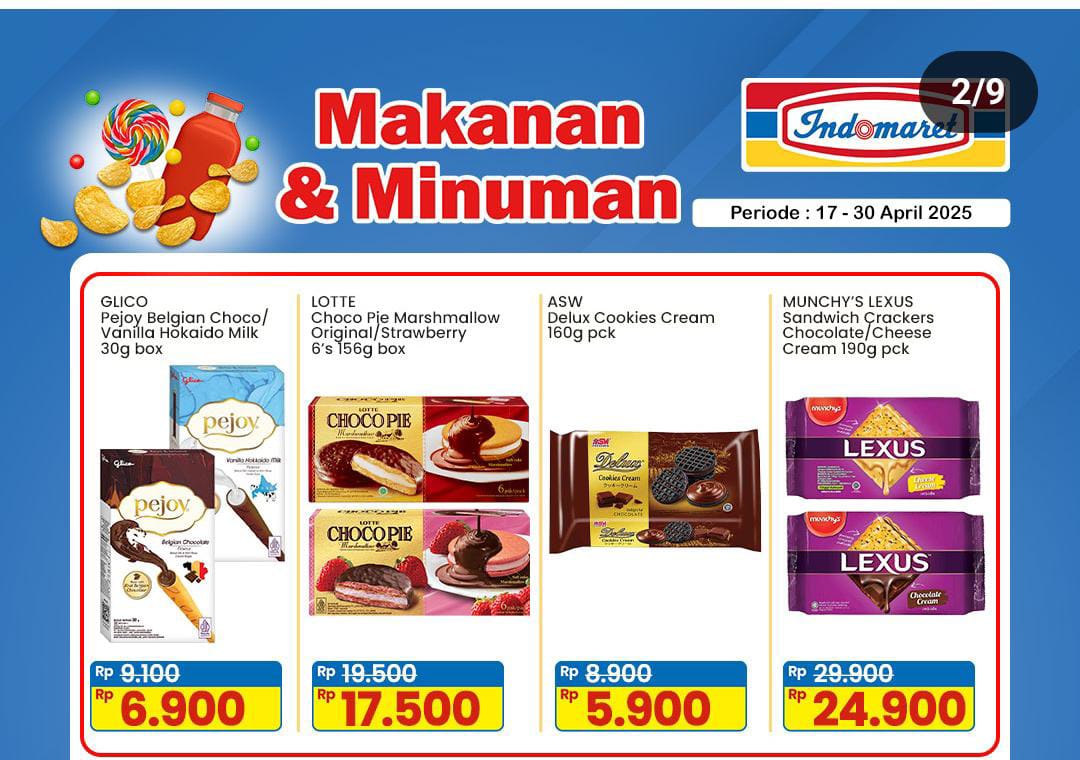 Serbu Murah! Promo Indomaret Spesial Cemilan Makanan Minuman, Cek Rincian Diskonnya