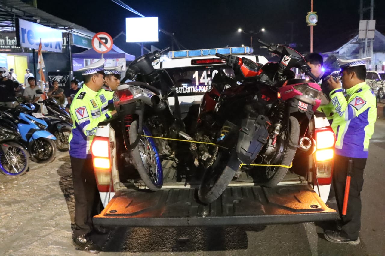 Razia Balap Liar, 6 Motor Diangkut Polres Tulang Bawang