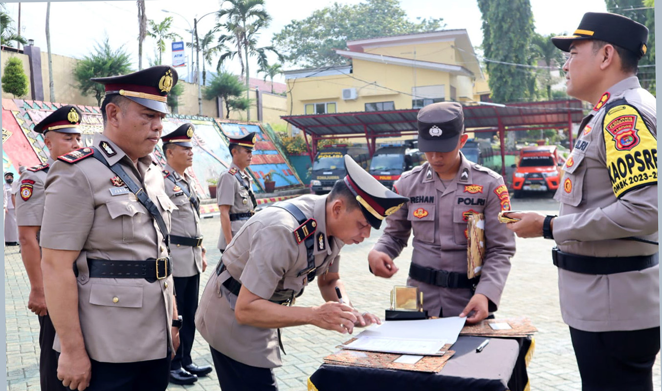 Jabatan Kasat, Kabag dan Kapolsek di Polres Tanggamus Lampung Hasil Mutasi Polri Diserahterimakan