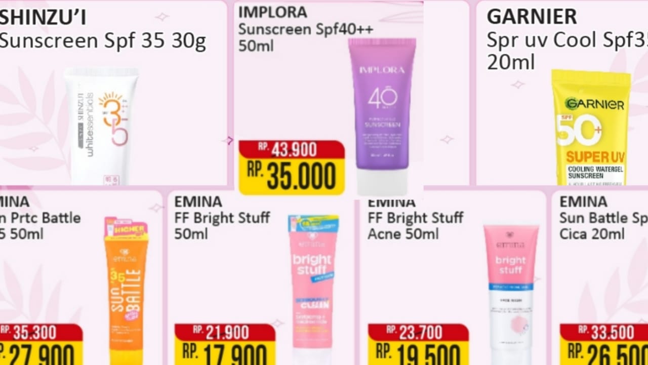 Promo Sunscreen Kualitas Terbaik di Alfamart, Lindungi Wajah Dengan Skincare Meski Cuaca Mendung