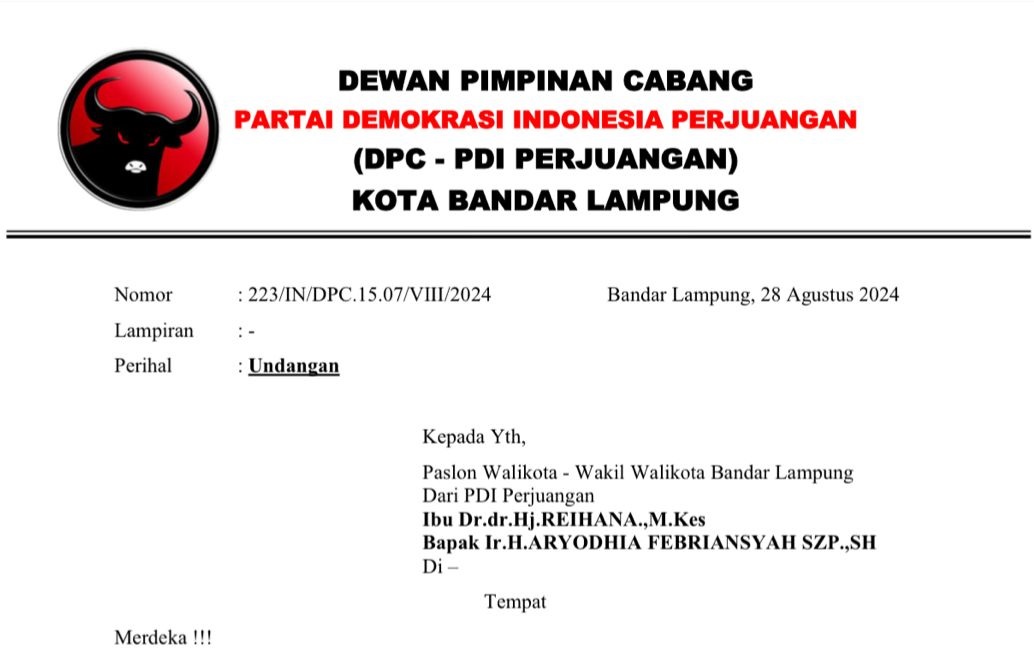 Beredar Undangan Rekom PDIP, Pertempuran Dua 'Bunda' Berpotensi Kuat Tersaji di Pilwakot Bandar Lampung