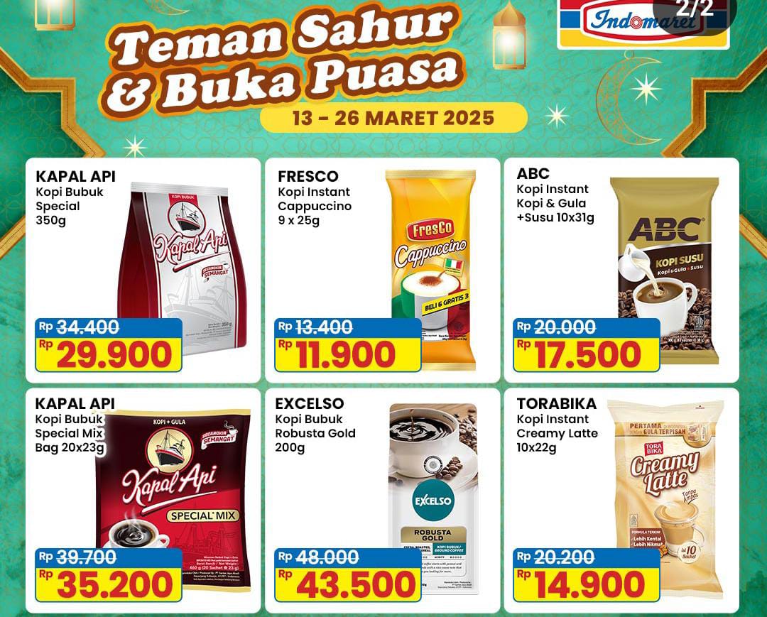 Promo Indomaret Spesial Kopi Premium Edisi Lebaran, Nikmati Diskon Hari Raya Makin Lebih Hemat