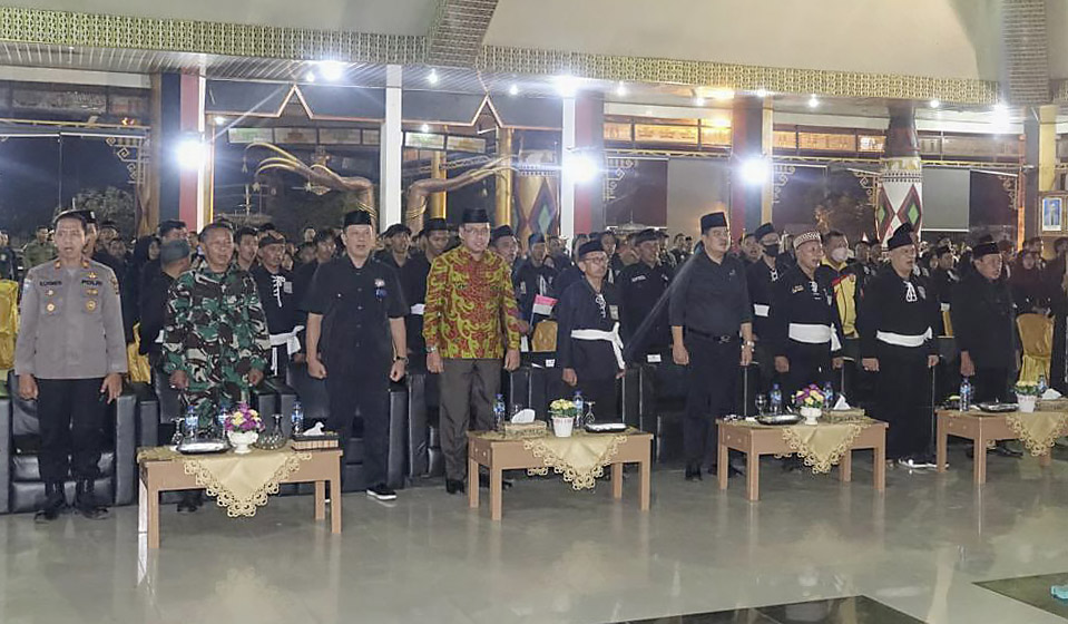 Bupati Lampung Tengah Musa Ahmad Sambut Tim Yudishtira Kirab Budaya Nusantara PSHT