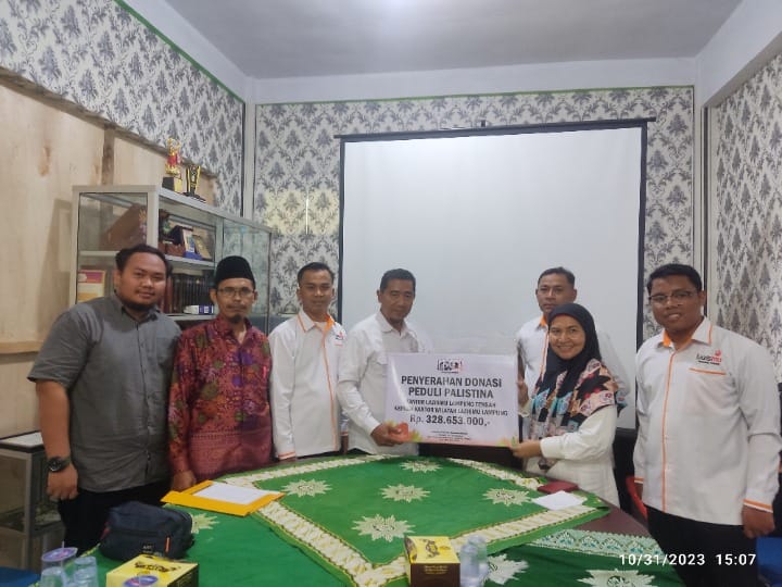 Peduli Palestina, Lazismu Lampung Tengah Himpun Dana Rp 328 Juta Lebih