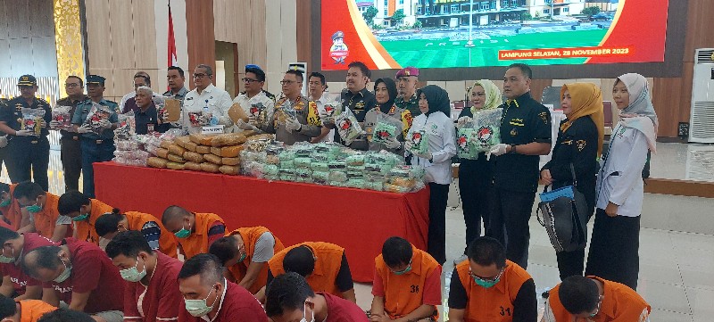 2 Bulan Pengungkapan Polda Lampung Sita Ratusan Kilogram Narkotika dan Selamatkan 496 Ribu Orang