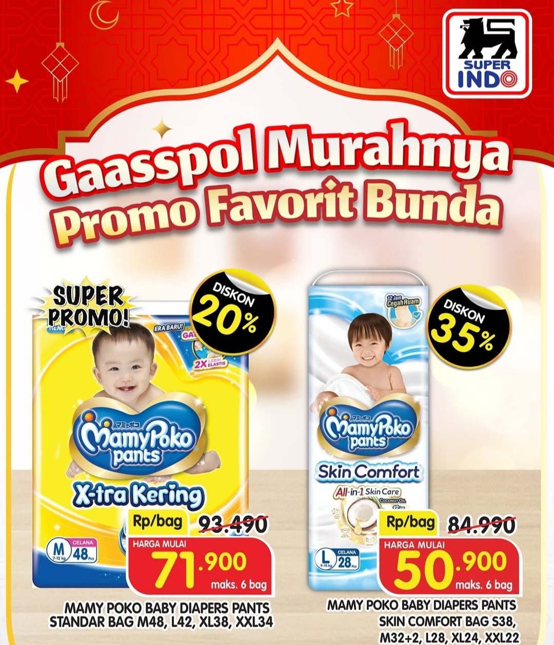 Kejar Super Promo Superindo Hari ini : Ada Popok Bayi Untuk Si Kecil Diskon 35 Persen