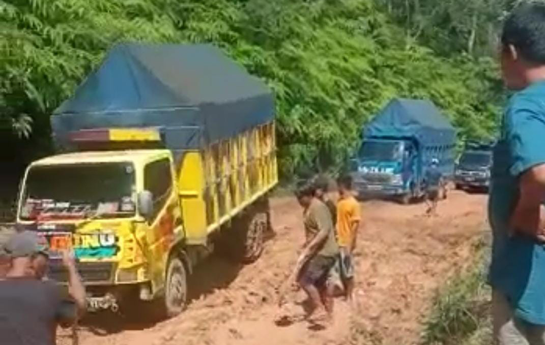Tolong Pak! Belasan Kendaraan Terjebak di Suoh