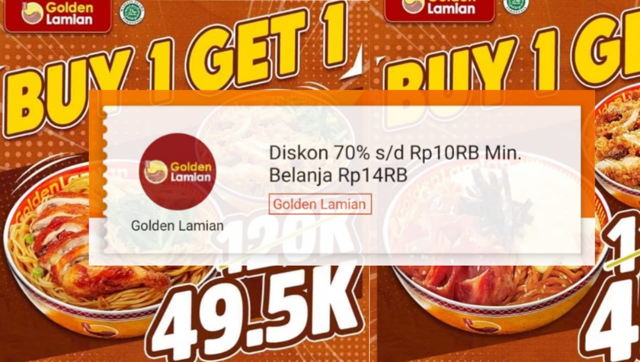 Promo ShopeeFood Hari Ini Di Golden Lamian di Bandar Lampung, Cek Katalog Ada Buy 1 Get 1