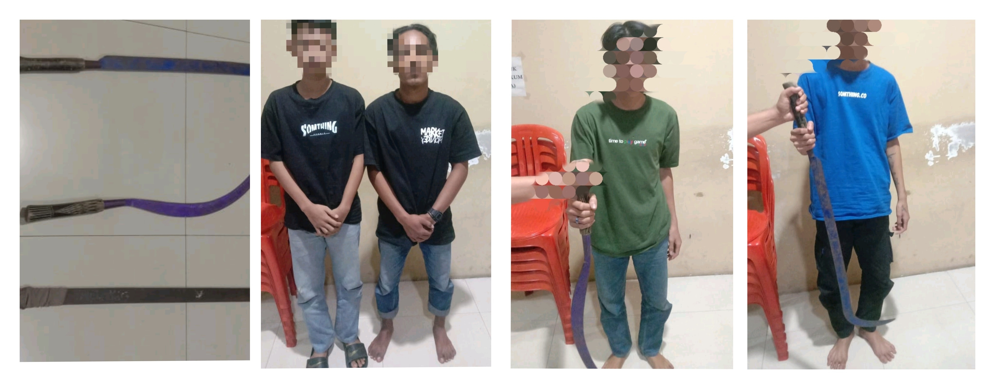 4 Remaja Berikut BB Sajam Diamankan Polresta Bandar Lampung, Dua di Antara Ditetapkan Tersangka