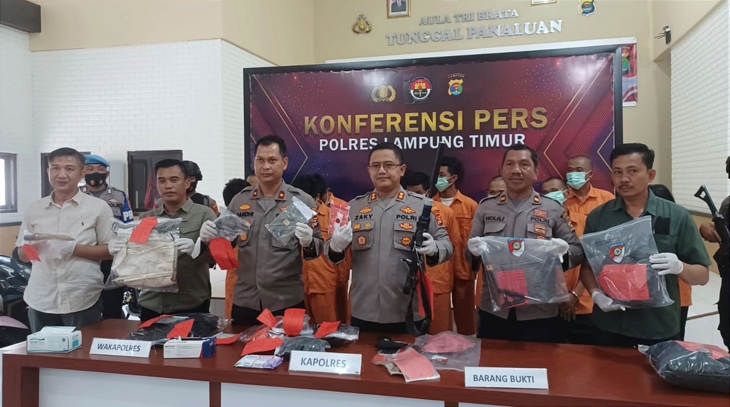 Polres Lampung Timur Ungkap 15 Kasus, 18 Bandit Ditangkap