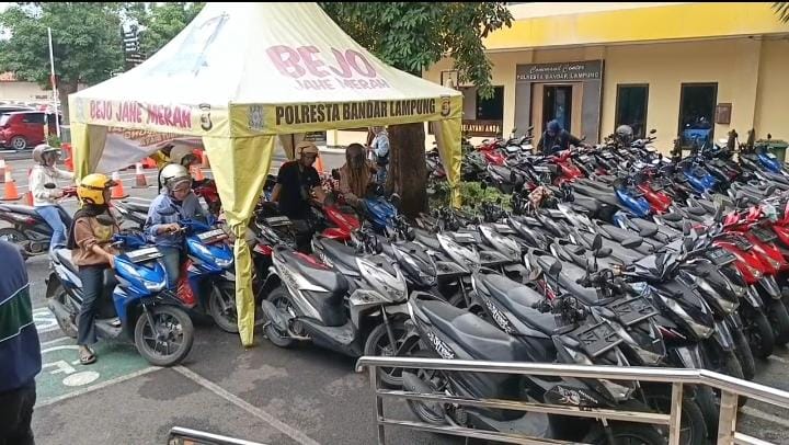 Mudik Lebaran Warga Bisa Titip Motor di Polresta Bandar Lampung