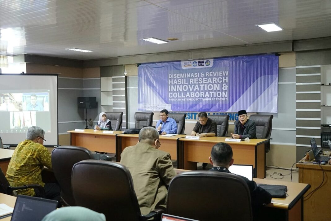 Unila Selenggarakan Diseminasi dan Review Hasil Riset Kolaborasi Proyek HETI