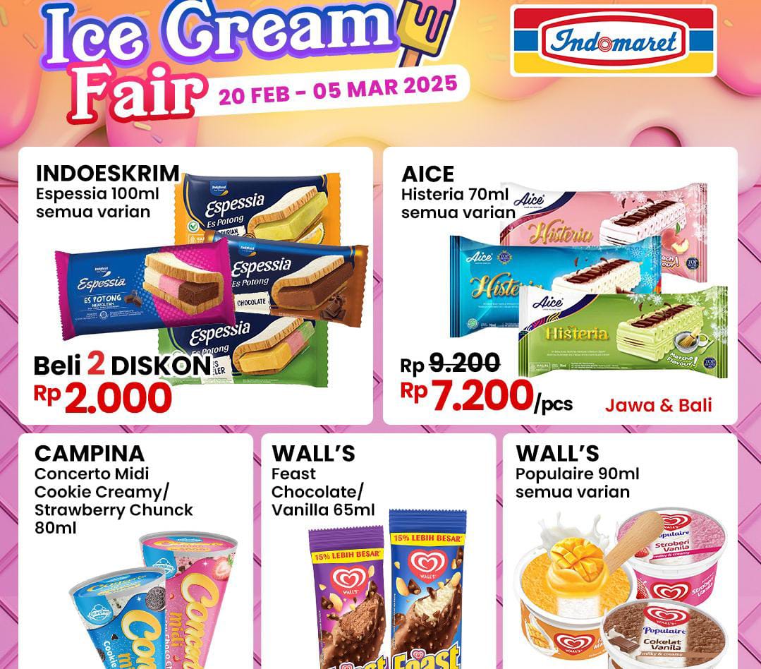 Nikmati Promo Indomaret Ice Cream Fair, Dapatkan Diskon Wall's Beli 2 Gratis 1