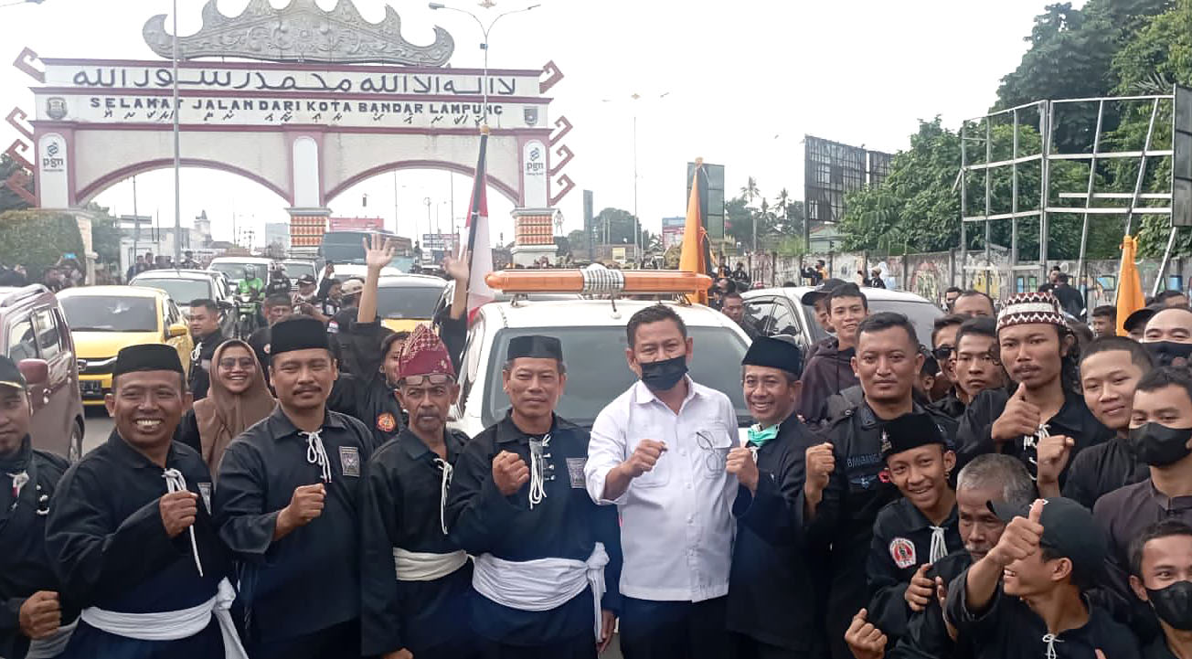 Kirab Budaya Nusantara Satu Abad PSHT Tiba di Bandar Lampung