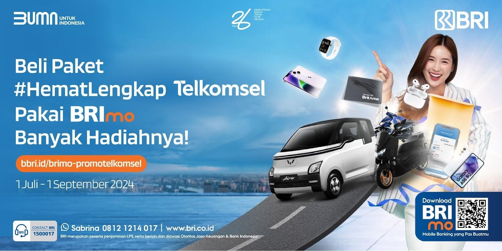 Beli Paket HematLengkap Telkomsel via BRImo Bisa Bawa Pulang Wuling Air ev