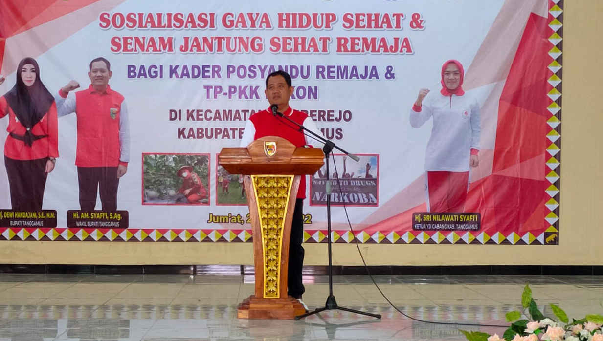 Wabup Tanggamus Buka Sosialisasi Gaya Hidup dan Senam Jantung Sehat Remaja-Kader Posyandu