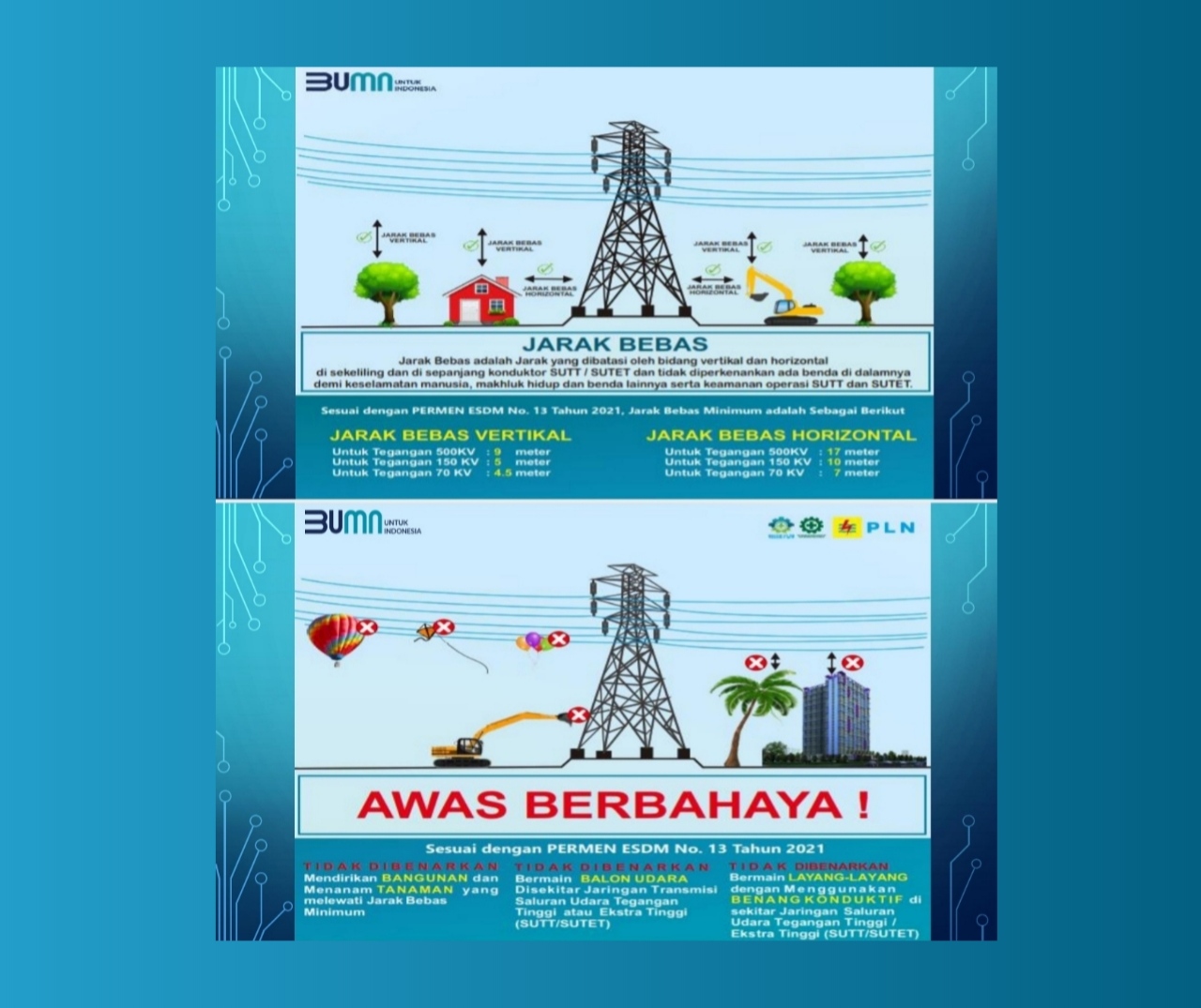 PT PLN (Persero) UPP Sumbagsel 3 Sosialisasi Jarak Bebas SUTT/SUTET