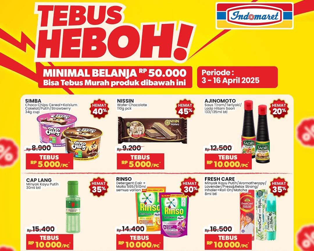 Tebus Heboh Promo Indomaret Super Murah, Belanja Makin Hemat Lewat Diskon Serba Rp 10 Ribu