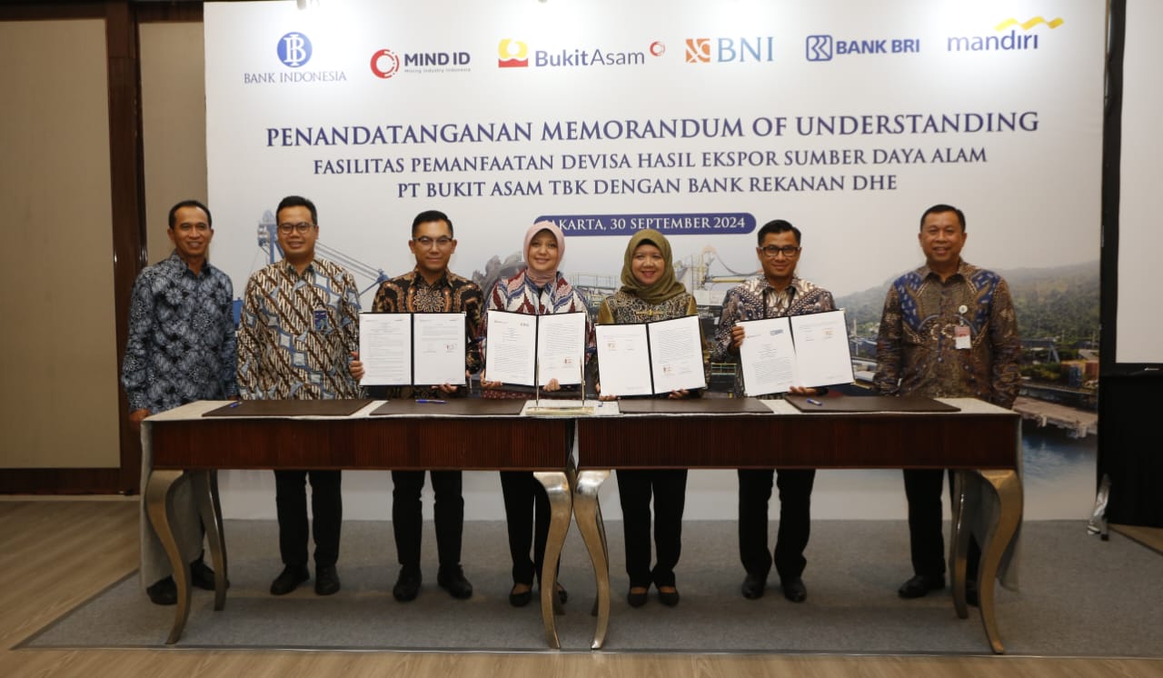 PT Bukit Asam MoU Dengan Tiga Bank Himbara untuk Fasilitas Pemanfaatan DHE SDA