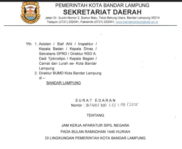 Jam Kerja ASN Dikurangi Saat Ramadan, Sekda: Tak Ada Alasan Mengurangi Pelayanan Masyarakat