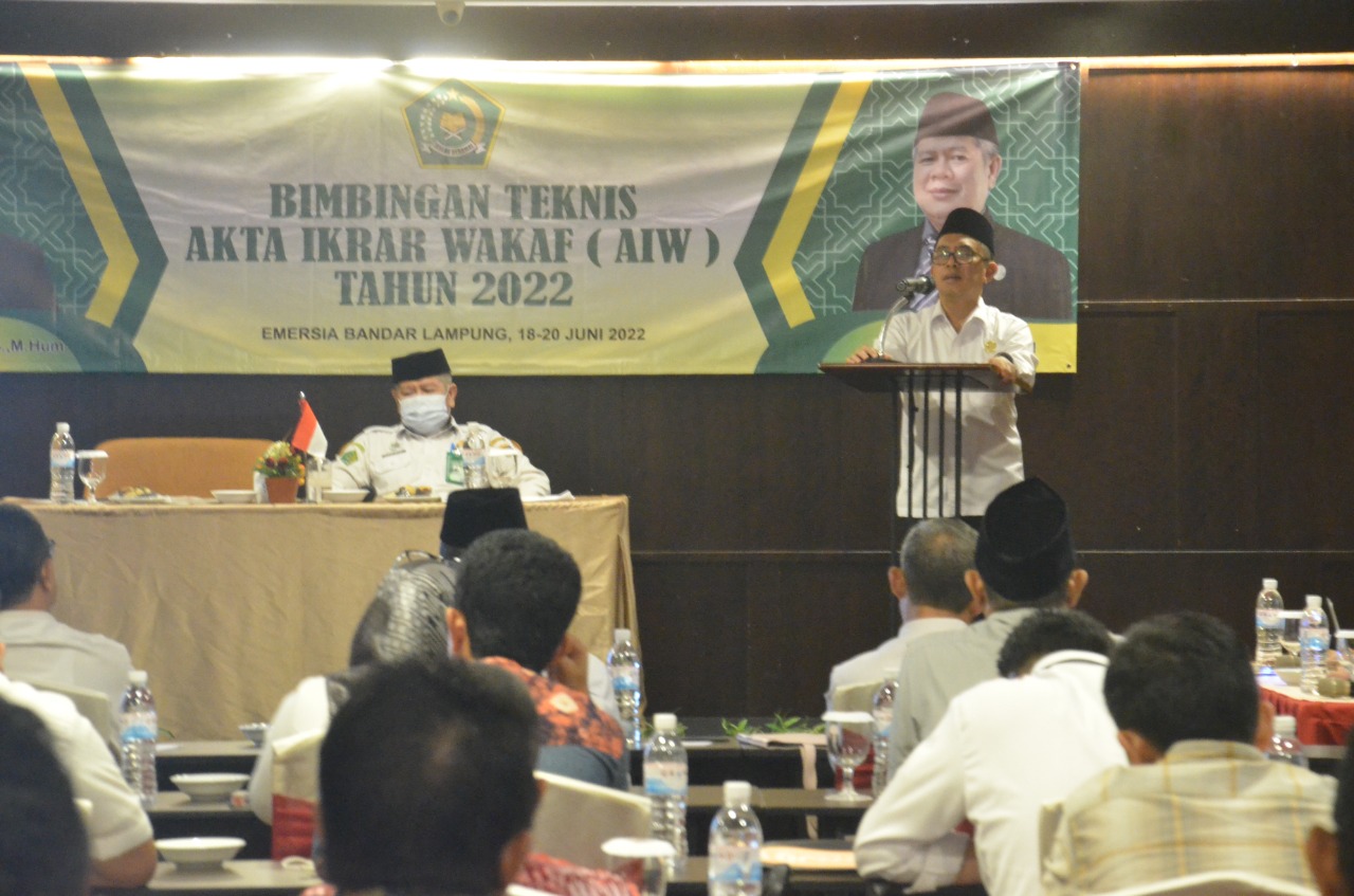Penaisberzawa Kanwil Kemenag Lampung Gelar Bimtek Akta Ikrar Wakaf Tahun 2022