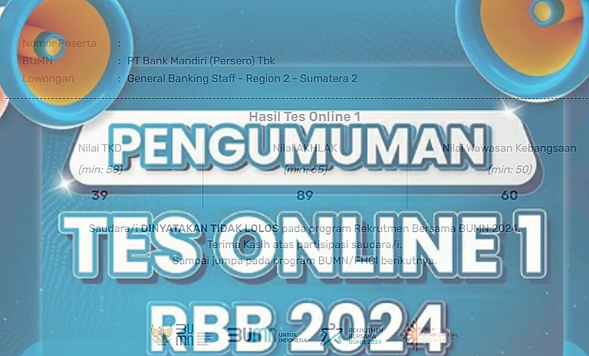 Sudah Diumumkan! Cek Hasil Tes Online Tahap 1 Rekrutmen Bersama BUMN 2024, Ini Ciri Peserta yang Lolos
