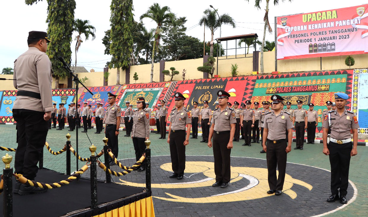 Puluhan Personel Polres Tanggamus Naik Pangkat, Ingat Ada Tanggung Jawab Besar!