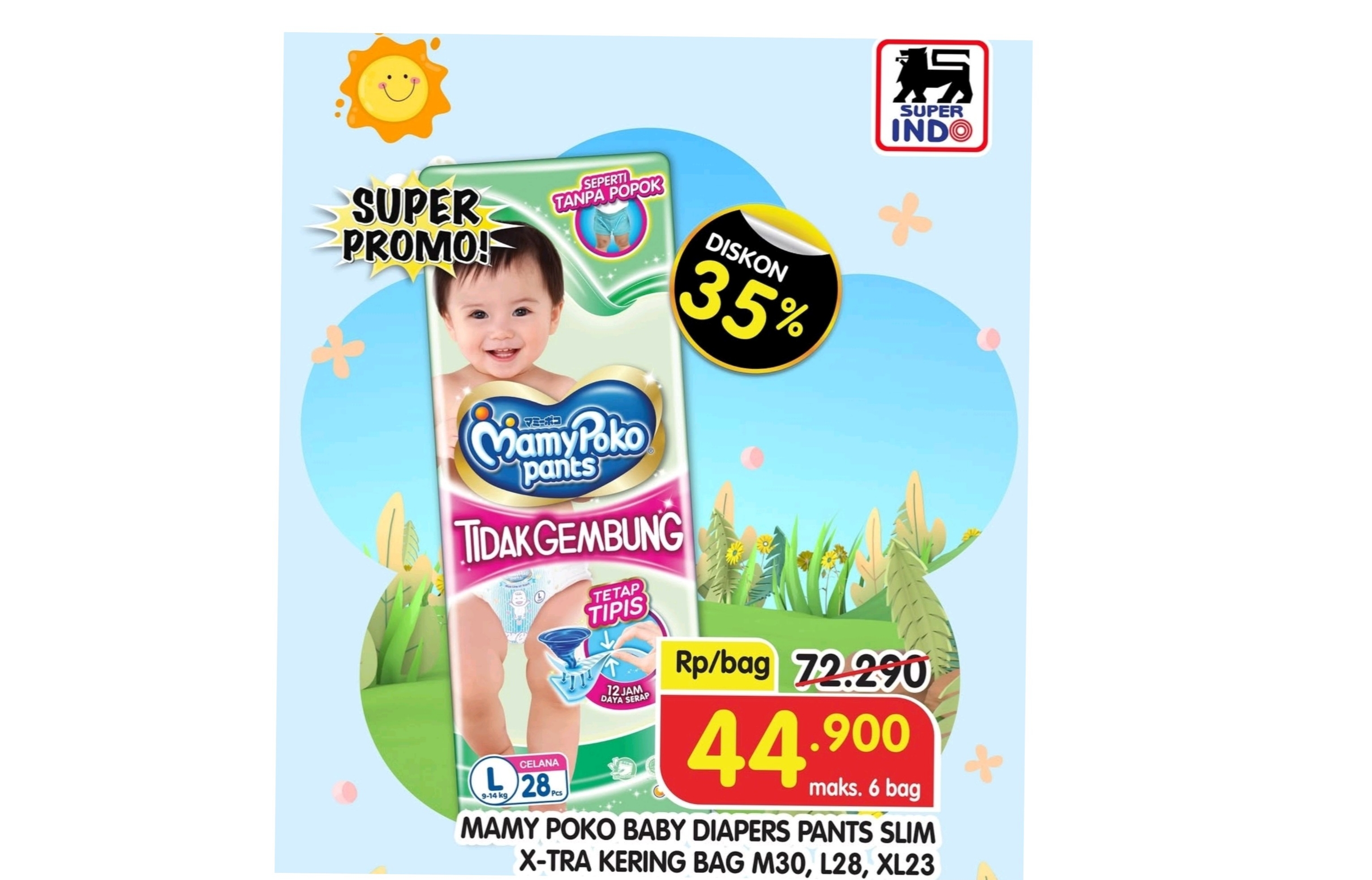 Super Promo Superindo Popok Bayi, Bunda Cermat Anak Happy