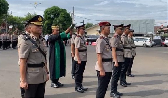 6 Pejabat Baru Hasil Mutasi Polri Polresta Bandar Lampung Resmi Bertugas