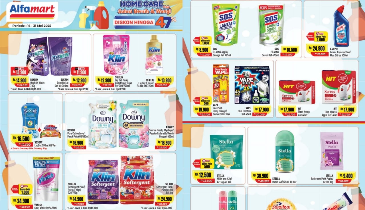 Belanja Hemat Sampai Akhir Bulan, Dapatkan Diskon Promo Home Care Alfamart Hingga 47 Persen